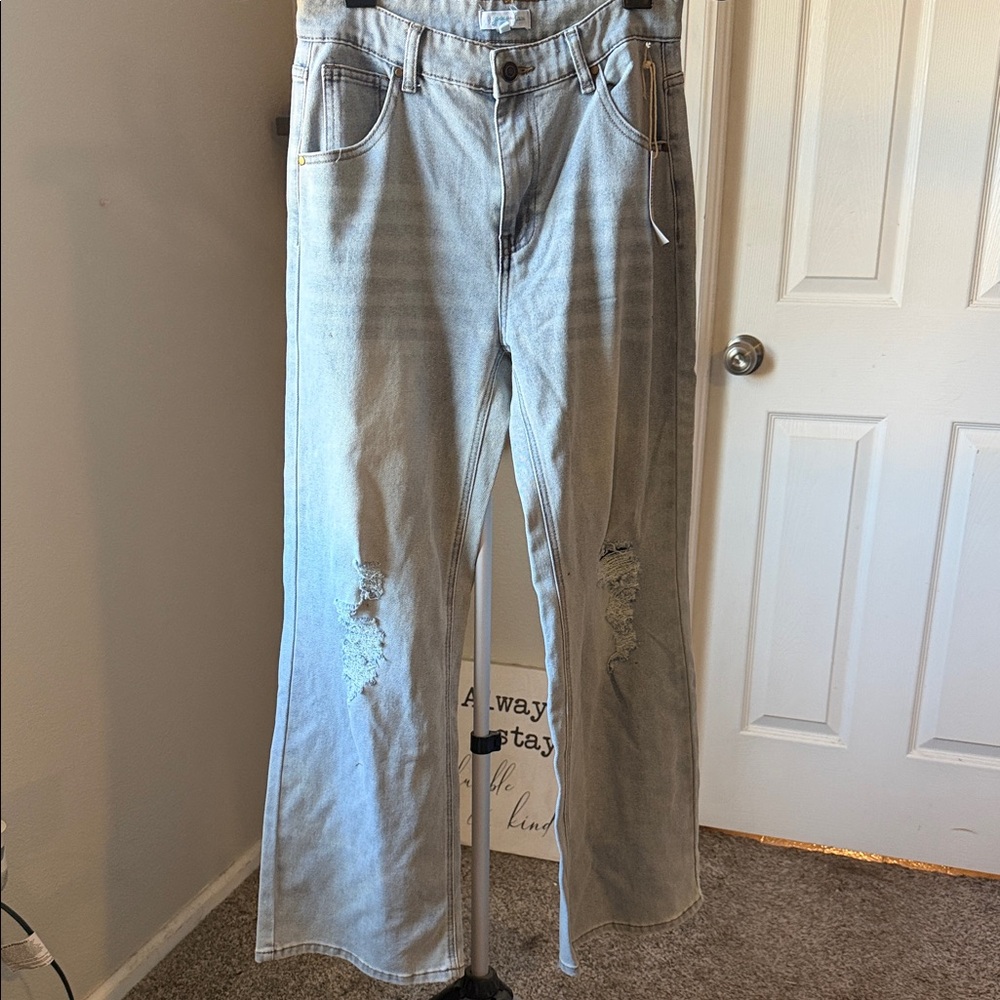Grace & Lace Light Blue Distressed Denim Jeans
